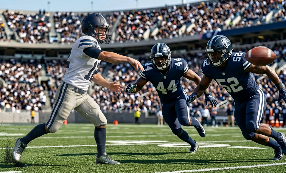 Quarterback throwing a pass