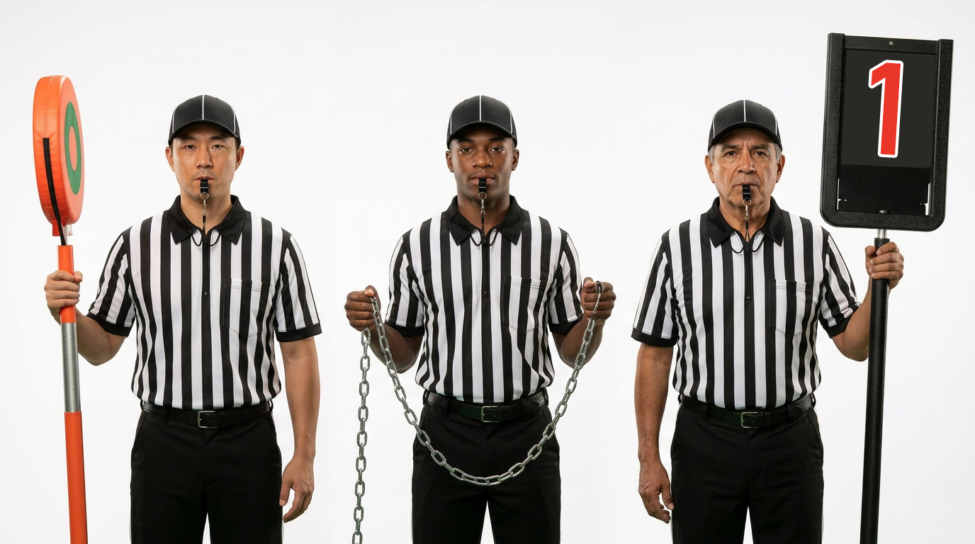 Chain crew measuring for a first down